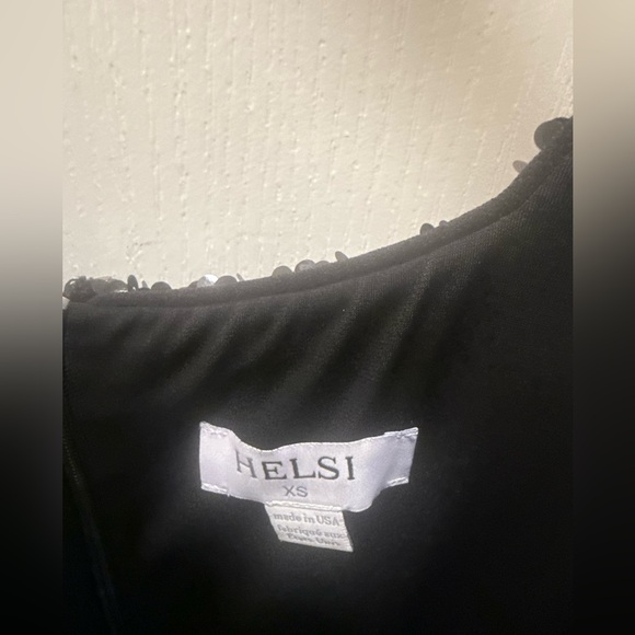 Helsi Marilyn Sequin Gown In Black Maxi dress with slit Size XS Preloved - Picture 8 of 8